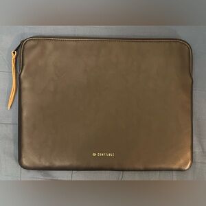 Comfyable Laptop Sleeve 13” Faux Leather Padded Slim Macbook Computer Case Pouch
